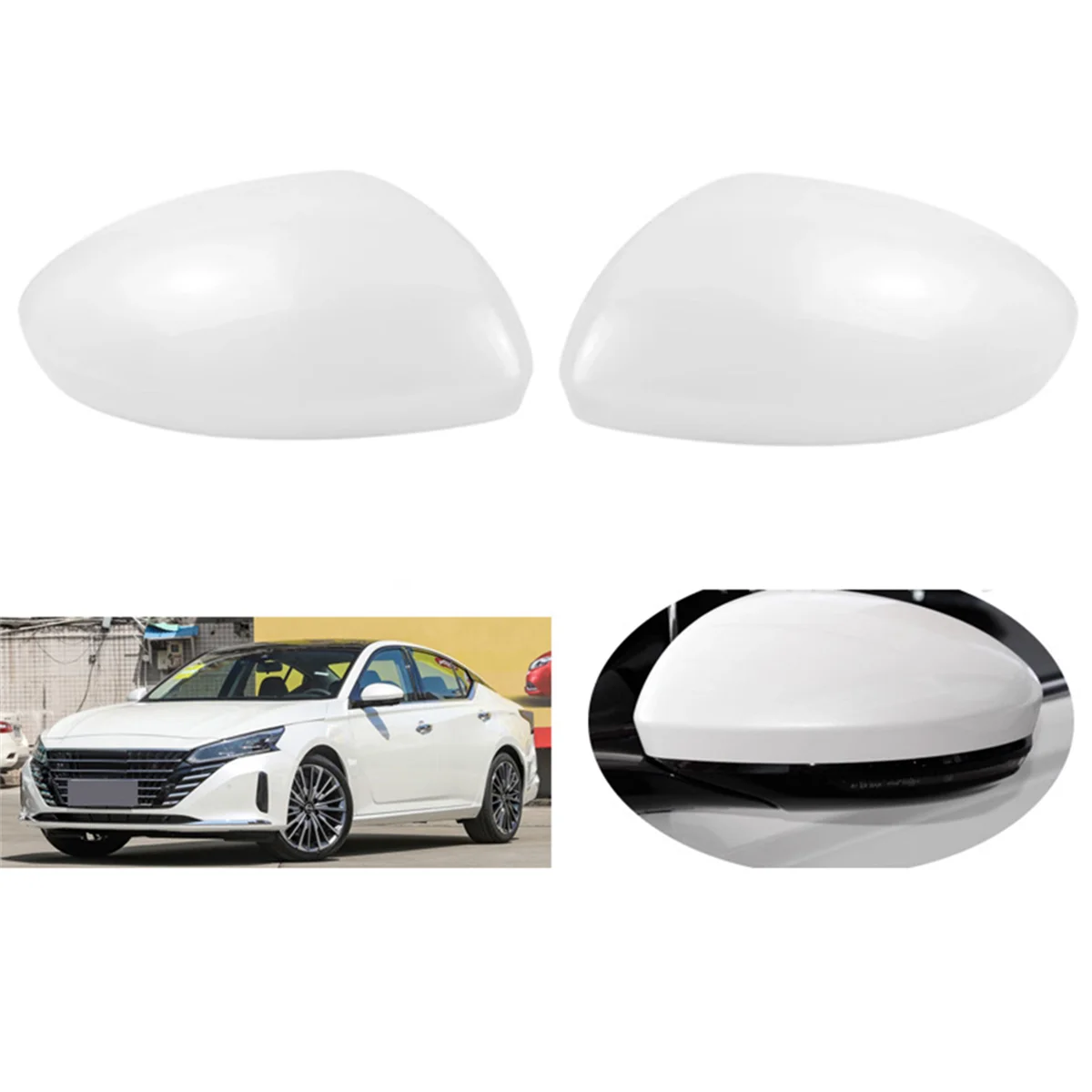 1Pair Car Rear View Mirrors Cover for Toyota Nissan Altima 2019-2022 Side Wing Mirrors Shell Reflective Mirror Housing