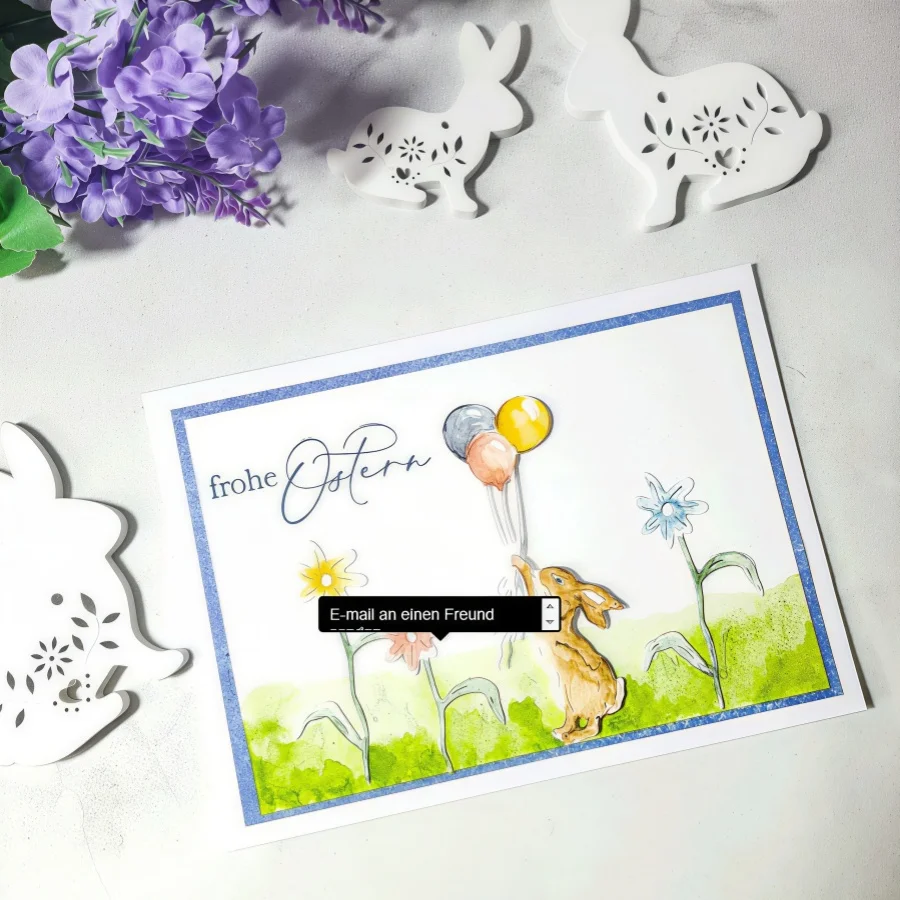 Kaninchen, das einen Ballon fängt, Metall-Stanzformen, Form für Scrapbook, Papierhandwerk, Messerform, Schablonen, Fotoalben
