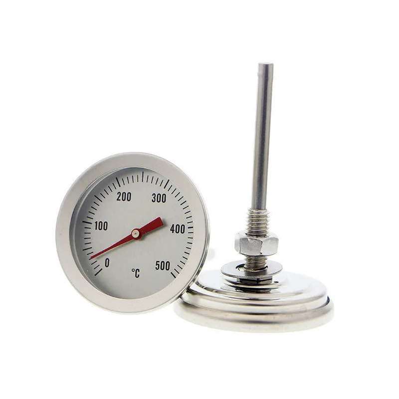 Grill Thermometer Barbecue Charcoal Pit Wood Smoker Temperature Gauge Thermometer 0-500℃ for Kitchen BBQ Oven Fryer Bimetallic