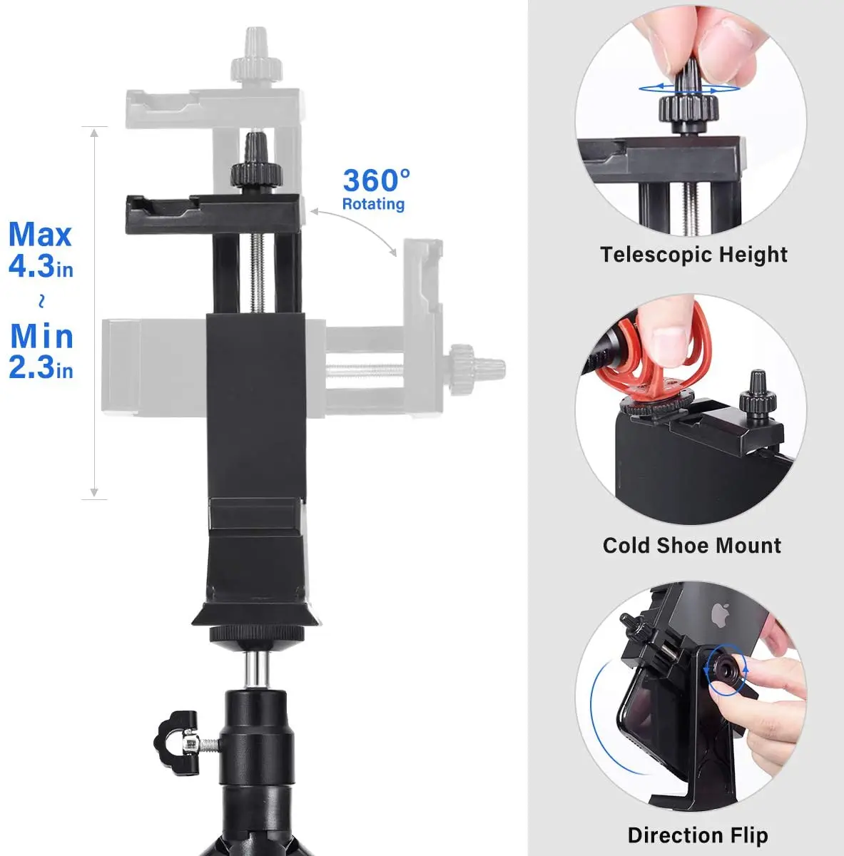 Pixel Tischs tativ für Telefon kamera tragbares Mini-Stativ mit Handy halter clip