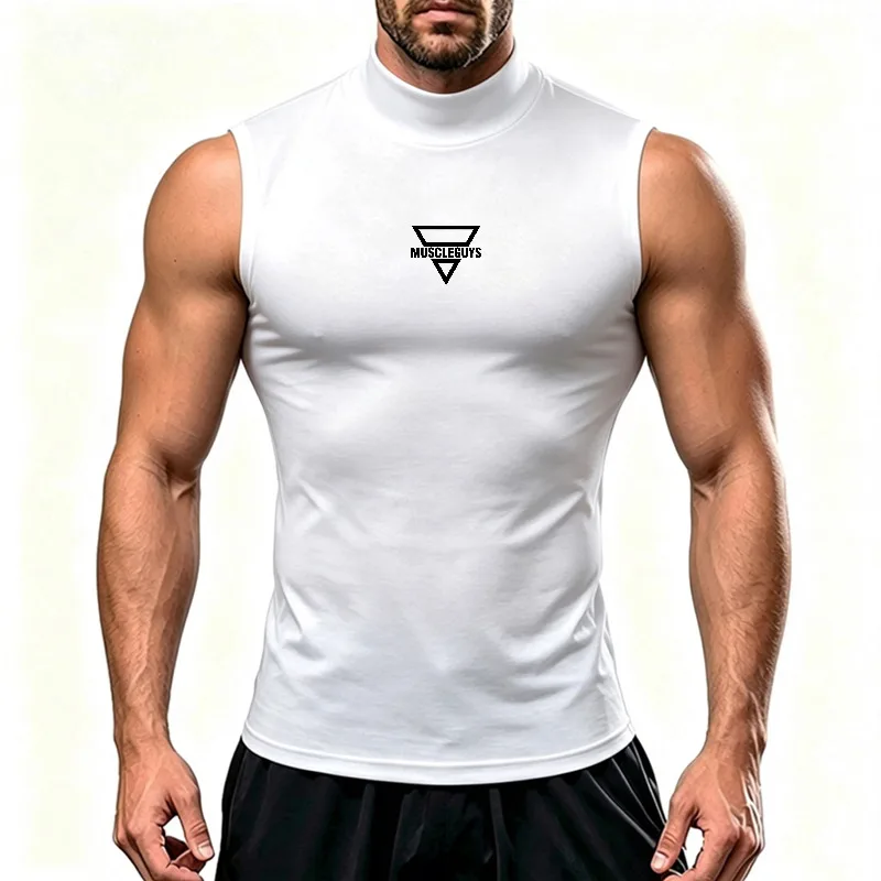 Men Quick Dry Vest Polyester Elastic Compression Sleeveles Tank Top Summer Gym Workout Fitness weightlifting Training Sportswear