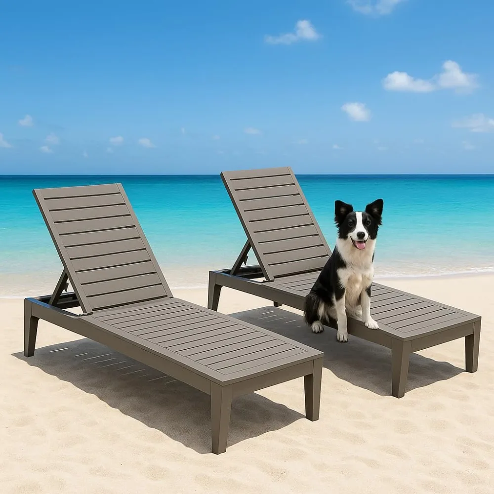 

Outdoor Chaise Lounge Set of 2,Lightweight Patio Chairs,Waterproof Sun Loungers Chair Outdoor,5-Positions, Customized
