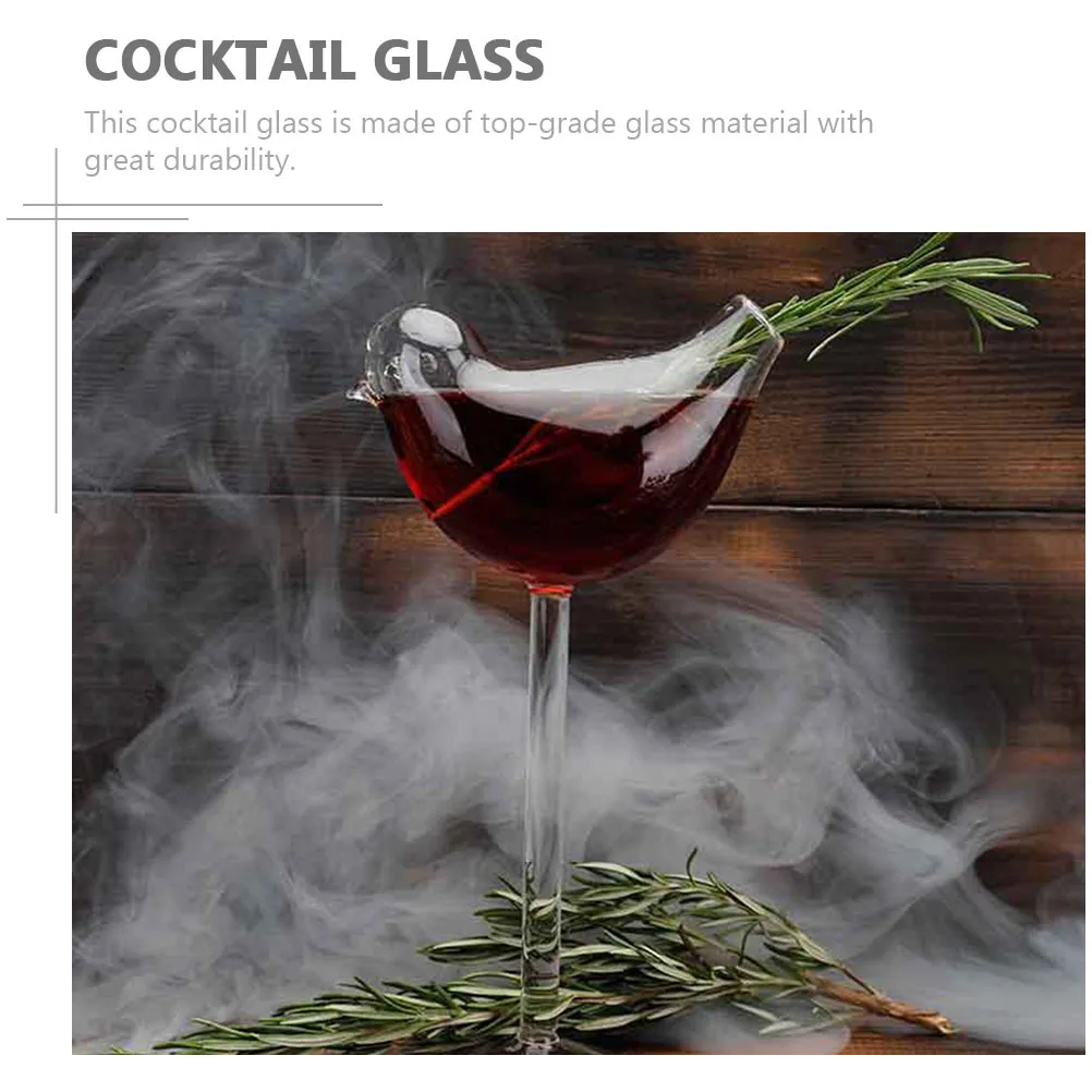 

3Pcs Creative Bird Glass Wine Goblets Transparent Exquisite Cocktail Holder Unique Style Party Drinking Cup Creative Bird Glass