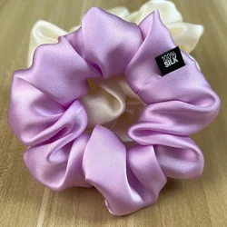 Mulberry InjHair Scrunchies, artificiel astique, Bande de caoutchouc, Attaches pour cheveux, Grandes cordes de gomme, Porte-queue de cheval pour femmes, Bol, 19 Momme, 100%