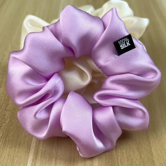 100% Mulberry Silk Hair Scrunchies Elastyczne gumowe opaski do włosów Duże gumowe sznurki do kucyków dla kobiet Dziewczyny 19 Momme