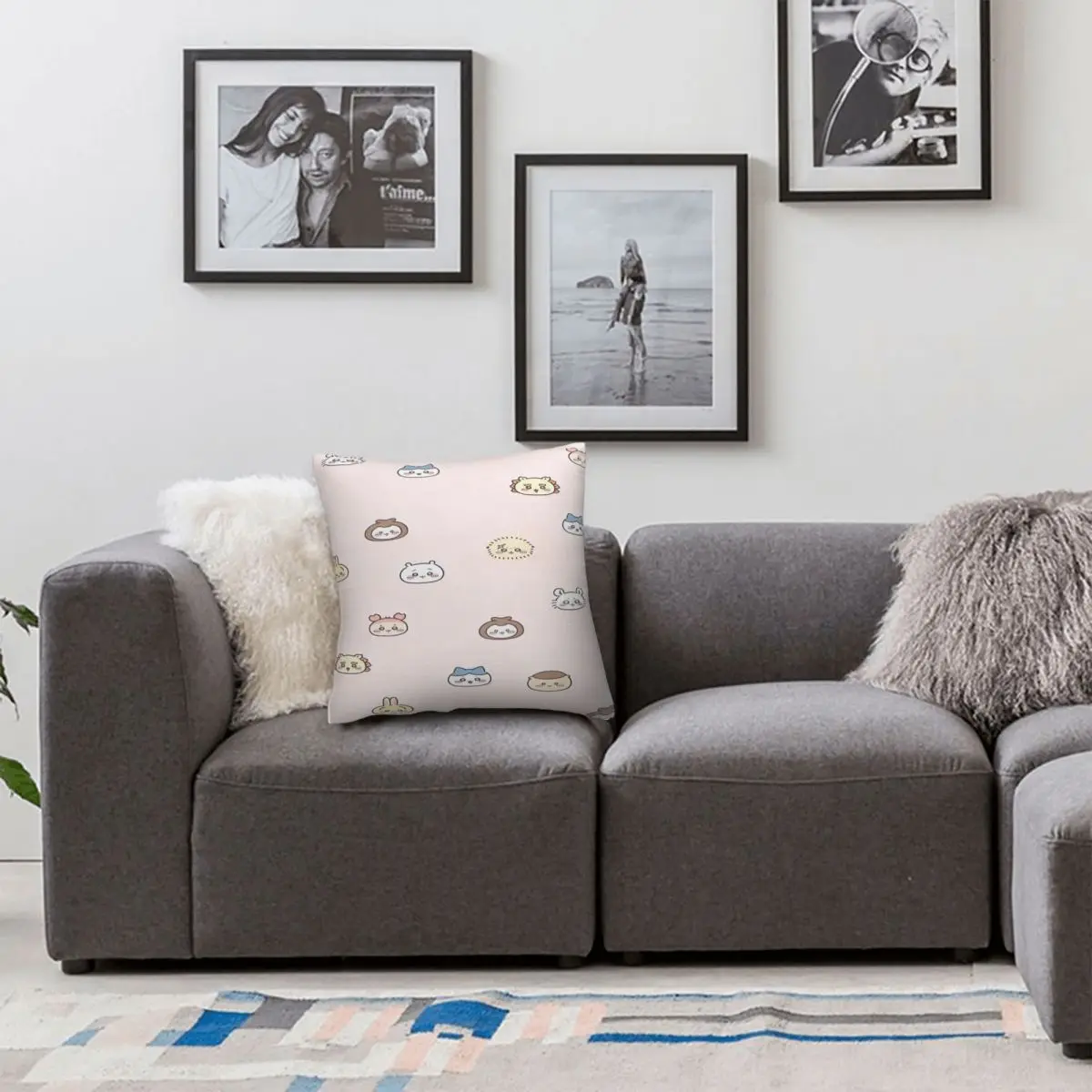 C-Chiikawa الكرتون كيس وسادة غطاء وسادة الموضة تصميم ناعم غطاء الوسادة سادات ل أريكة سيارة ديكور المنزل