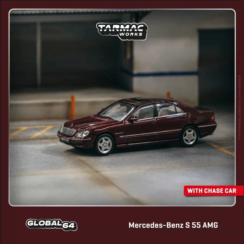 In Stock TW 1:64 S55 Bordeaux Red Metallic Diecast Diorama Car Model Collection Miniature Toys Tarmac Works