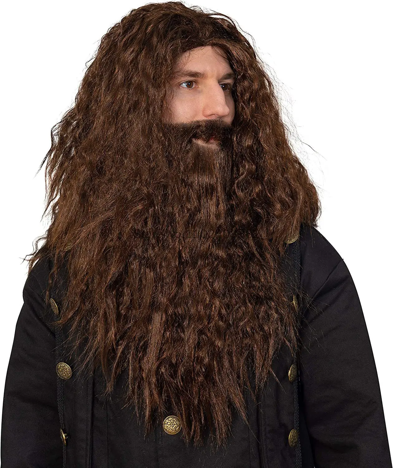 Baard Set Tovenaarskostuum Halloween Cosplay Haar Lange Accessoires Feest Grijs Nep Krullend Aankleden Grijs Heren Accessoire Jezus Rechter