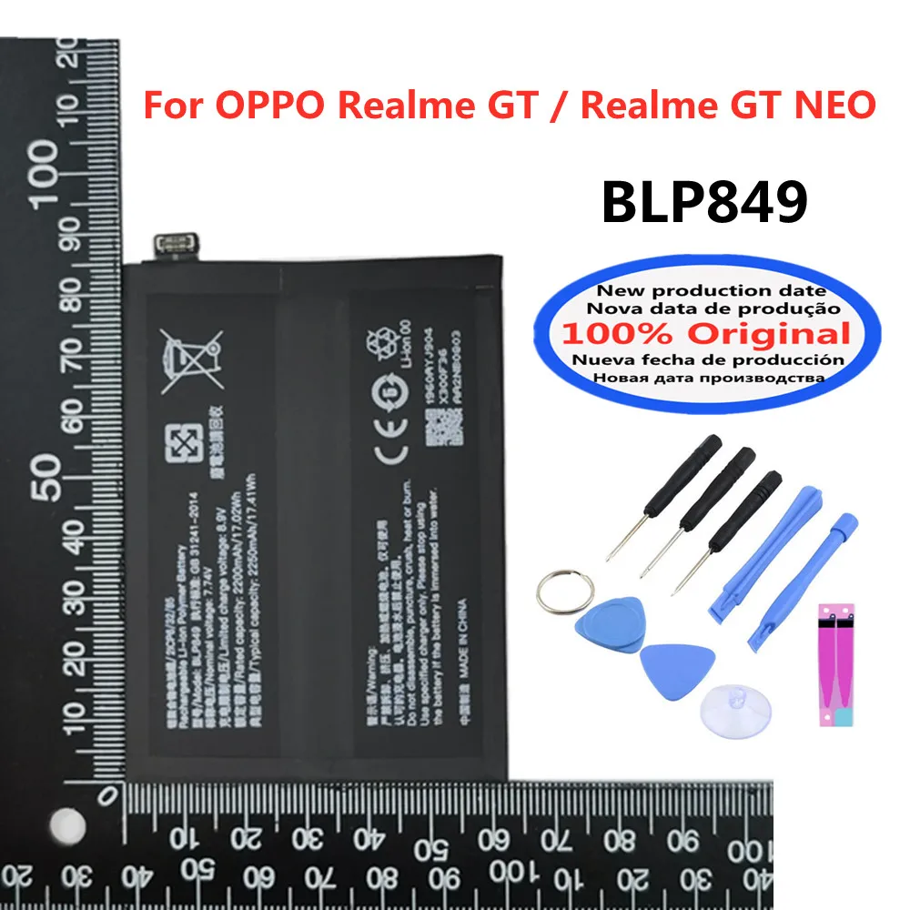 New 100% Original Battery BLP849 For OPPO Realme GT / Realme GT NEO Mobile Phone Replacement Battery Bateria 4500mAh BLP849