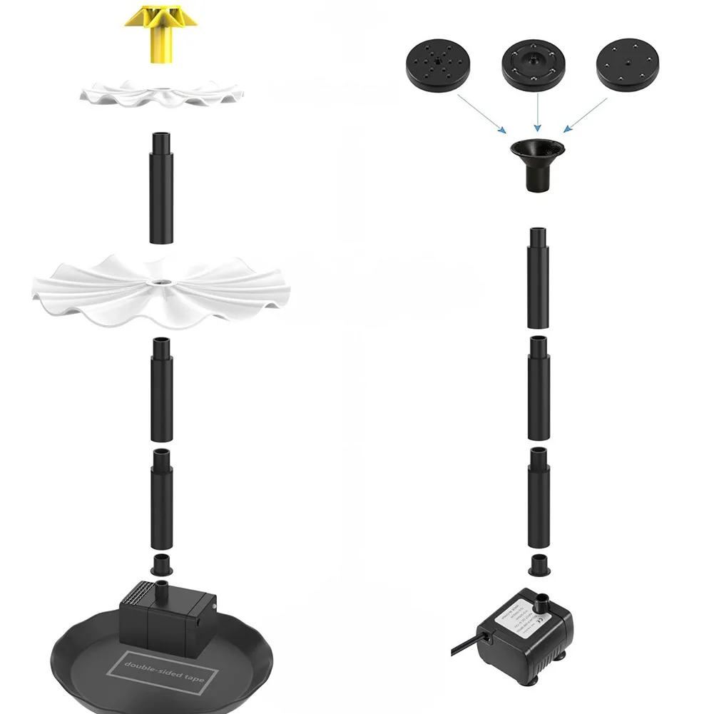 

Outdoor Fountain Pump Bird Bath Pump Customizable Spray Patterns IP68 Waterproof Design IP68 Waterproof Solar Pump