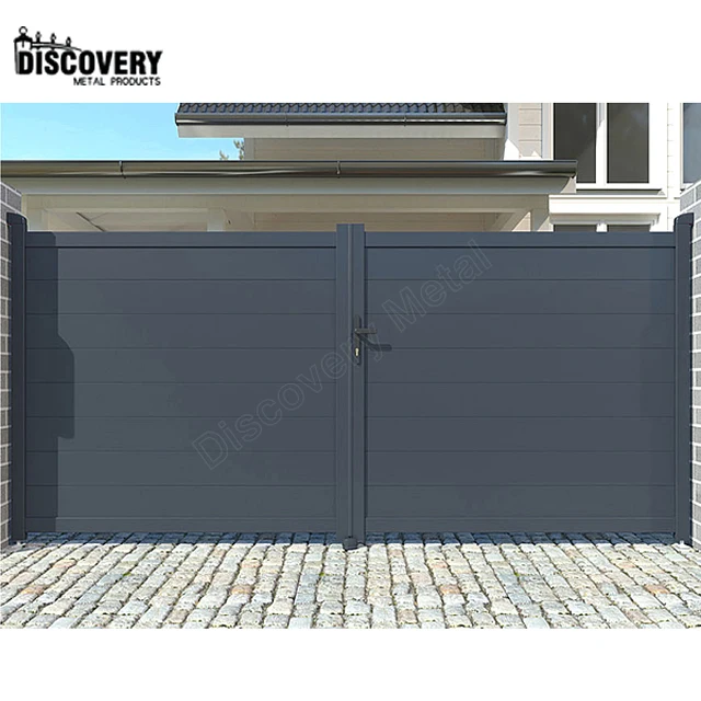 Customization Decorative Aluminium Industrial Metal Driveway Gate Nice Looking Swing Gate Aluminum Easy Aluminum Gates