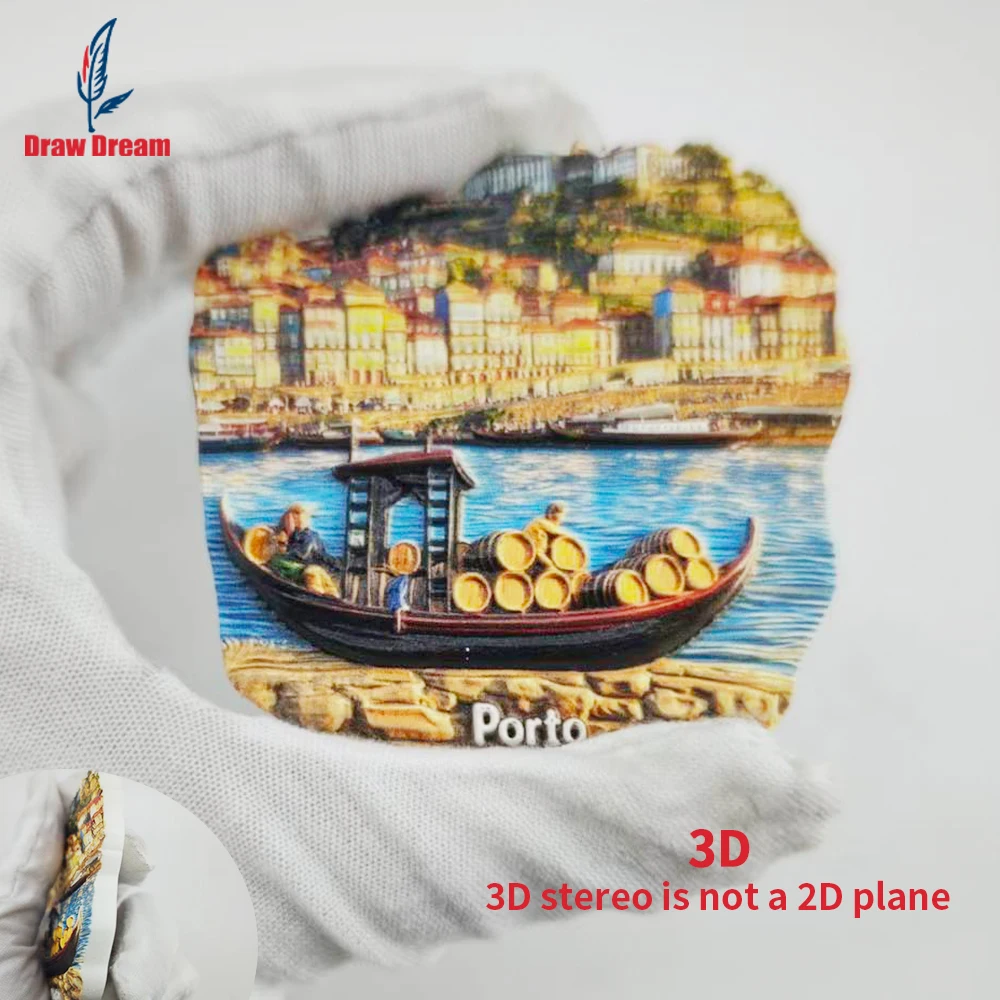 1Pc Porto Refrigerator Magnet World Travel Souvenir Collection Suitable for Home and Office Decoration, Personalized Exclusive Travel Souvenir Magnetic Refrigerator Magnet, Home Decoration, Kitchen, Room, Office, Cabinet Crafts, Gifts, Holiday Souvenirs, Exquisite Small Gifts