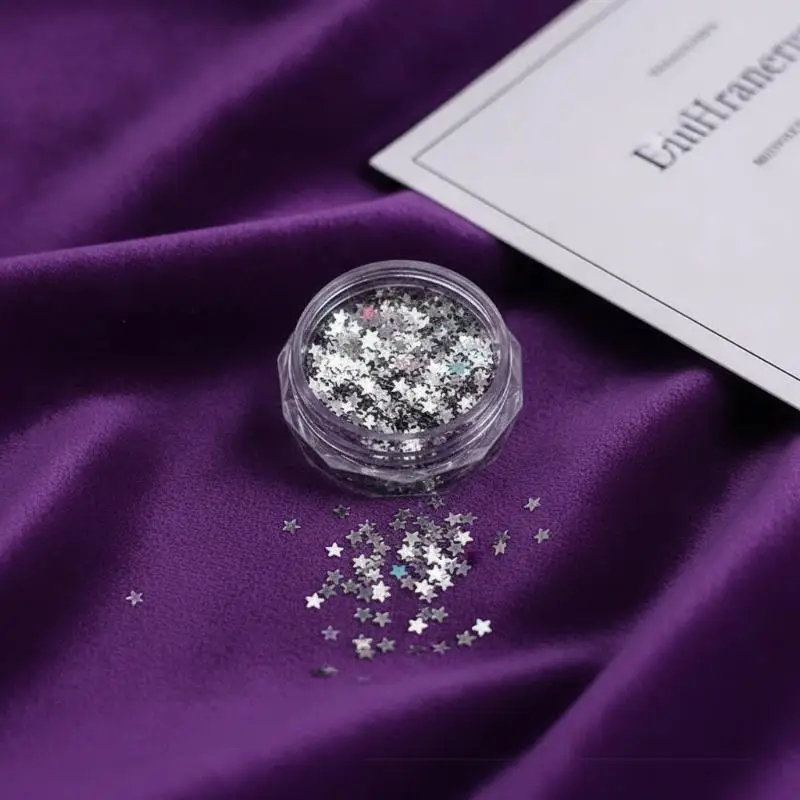 1 Box Shiny Mini 1mm Five-Pointed Star Nail Accessories Handmade Wearable Nail Materials Decoration