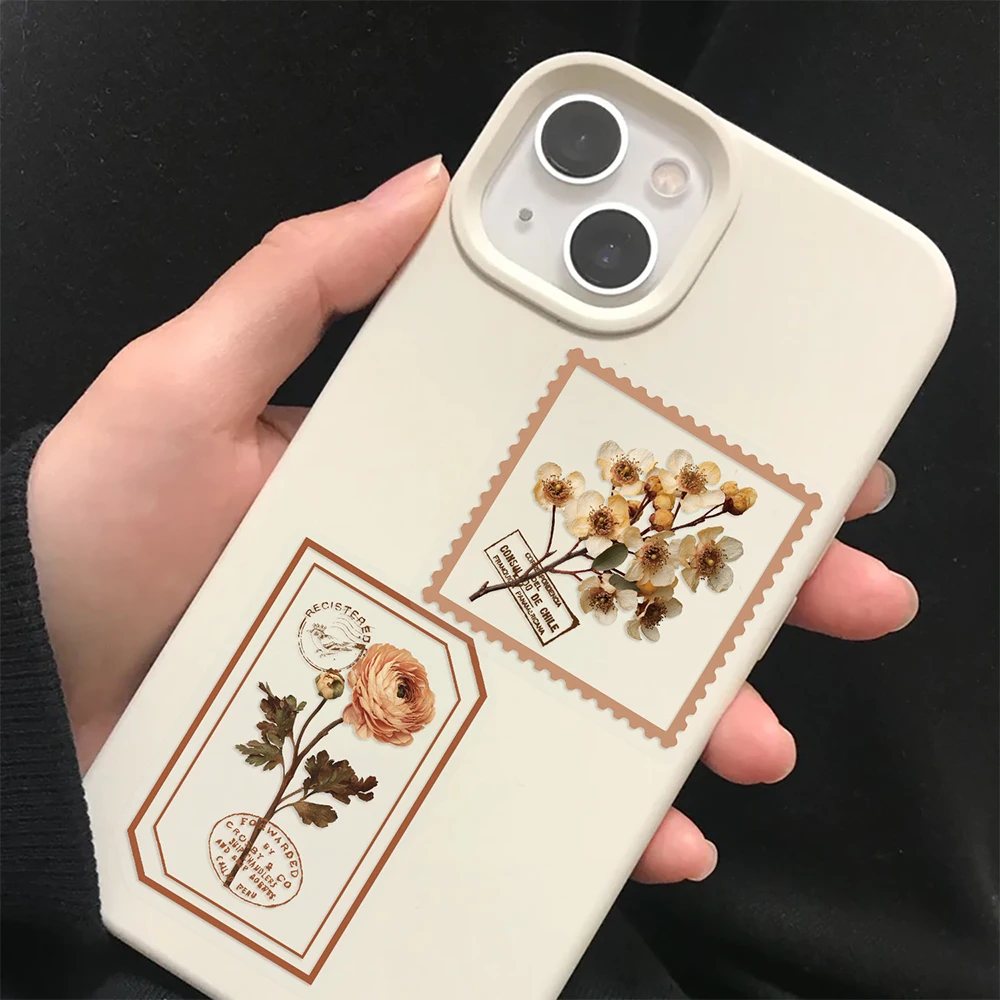 10/30/50 szt. Przezroczyste naklejki w stylu vintage z motywem kwiatowym, wodoodporne, do samodzielnego ozdabiania walizki, lodówki, etui na telefon, kreatywne naklejki z kreskówkami