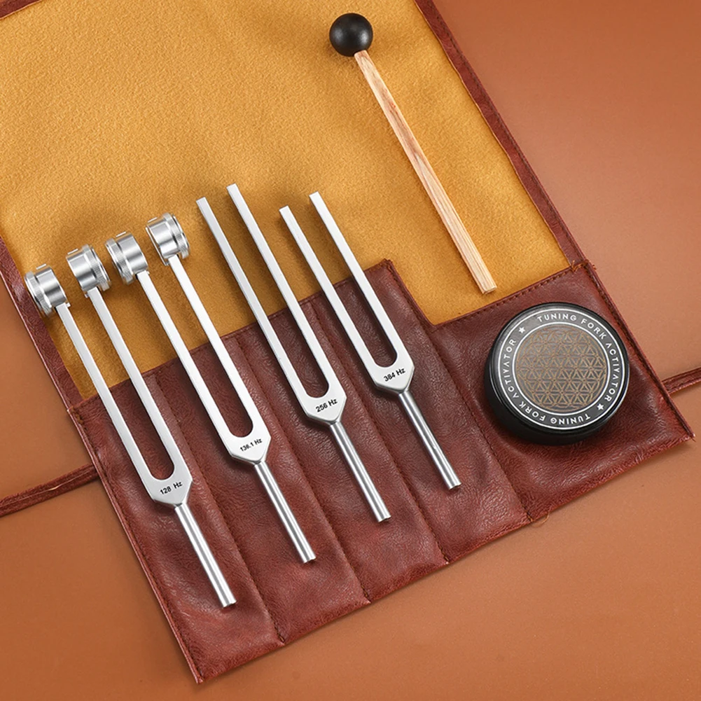 Professional Tuning-fork Kit Comprehensive Set For All Skill Levels Spa Holistic Center 128Hz/136.1Hz/256Hz/384Hz Sound Therapy