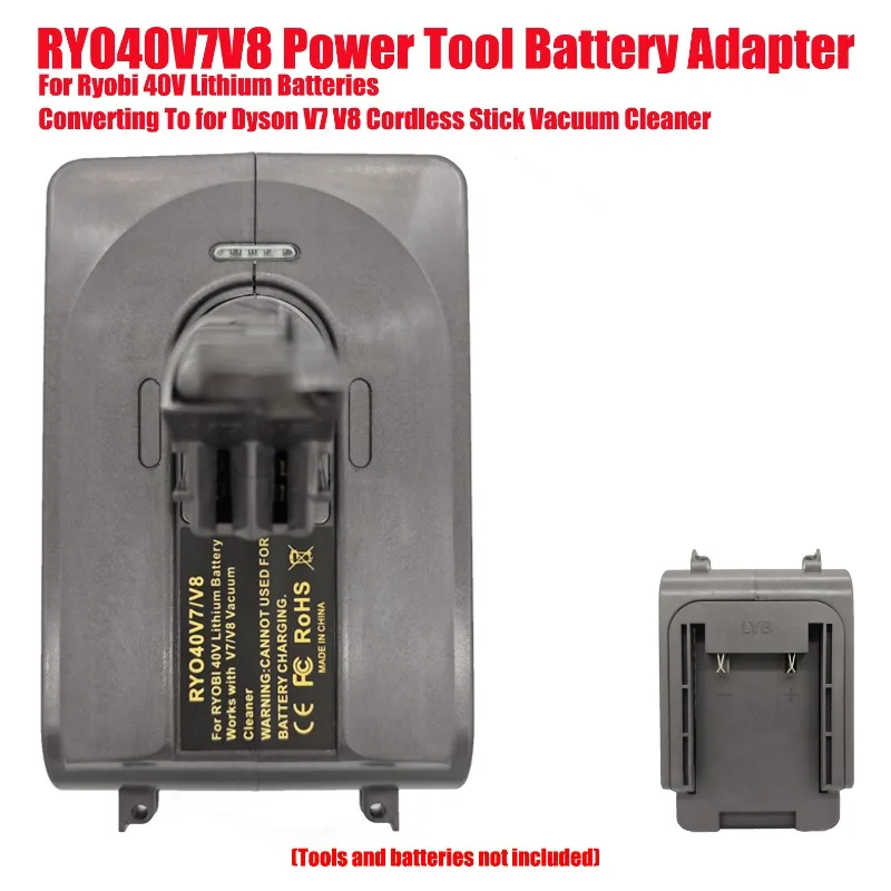 For Ryobi 40V Lithium Batteries RYO40V7V8 Power Tool Battery Adapter Converting To for Dyson V7 V8 Cordless Stick Vacuum Cleaner