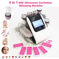 Newest 9 in 1 80K Ultrasonic Cavitation Machine Cellulite Removal Body Slimming Facial Care Vacuum EMS Massage Face Lifting Tool