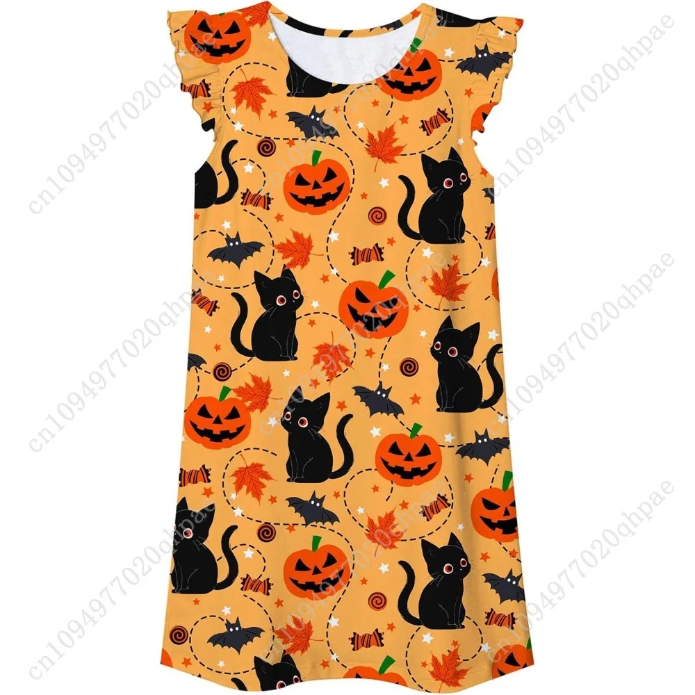 Funnycokid الفتيات قمصان النوم منامة فستان ثلاثية الأبعاد مطبوعة رفرفة كم ملابس خاصة فستان النوم قميص النوم لمدة 5-12 سنة