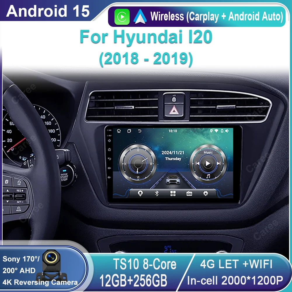 

Android 15 Carplay Auto Car Radio For Hyundai I20 2018 2019 GPS Multimedia Player Stereo Video Head Unit 360 Camera 4G+WiFi DSP