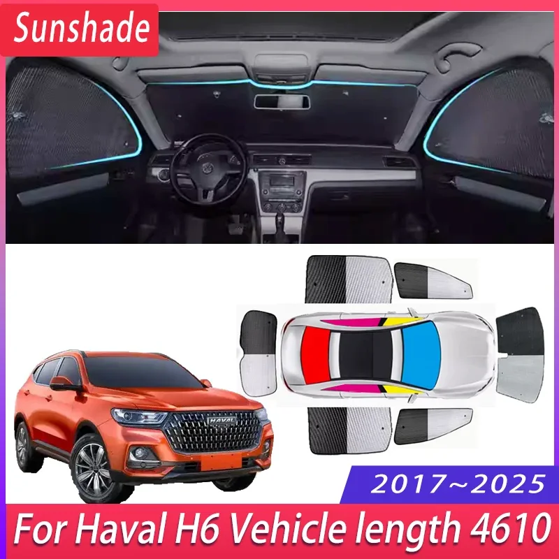 

Автомобильный солнцезащитный козырек для Haval H6, длина автомобиля 4610 2017 ~ 2025 2022, авто теплоизоляция, защита от солнца, аксессуары для козырька лобового стекла