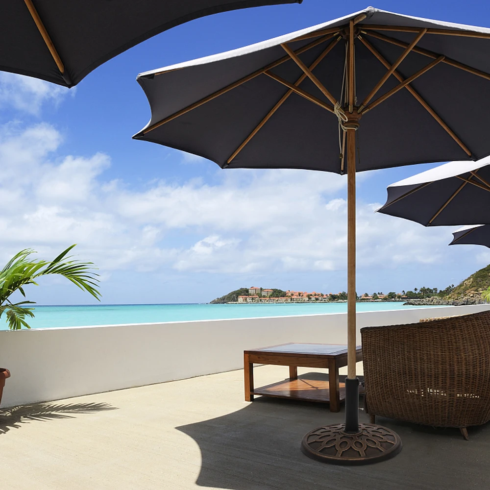 17.5" Round Resin Base Sun Umbrella Base Parasol Base Easy to Use&Store[US-Stock]