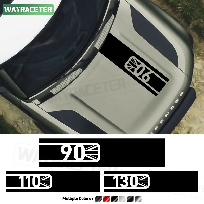 

Engine Cover Bonnet Hood Stripes Sticker For Land Rover Defender L663 2020+ 90 110 130 2023 2024 Union Jack Decal Accessories