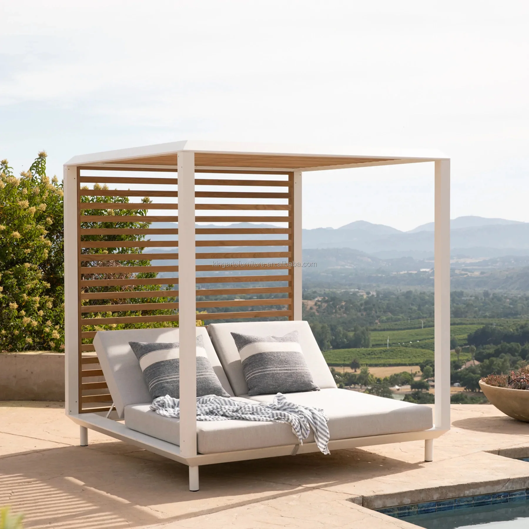 & Great Quality Garden Pool Leisure Sun Bed Outdoor Furniture Patio Hotel Modern Outdoor Daybed With Canopy