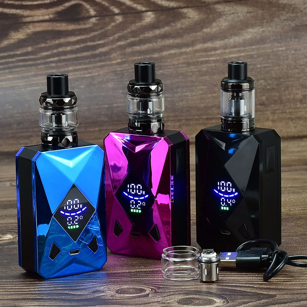 100W Box Mod Vape Kit m6 mod kit 4ml Vaper Atomizer 2600mah Battery Electronic Cigarette vape Vaporizer kit