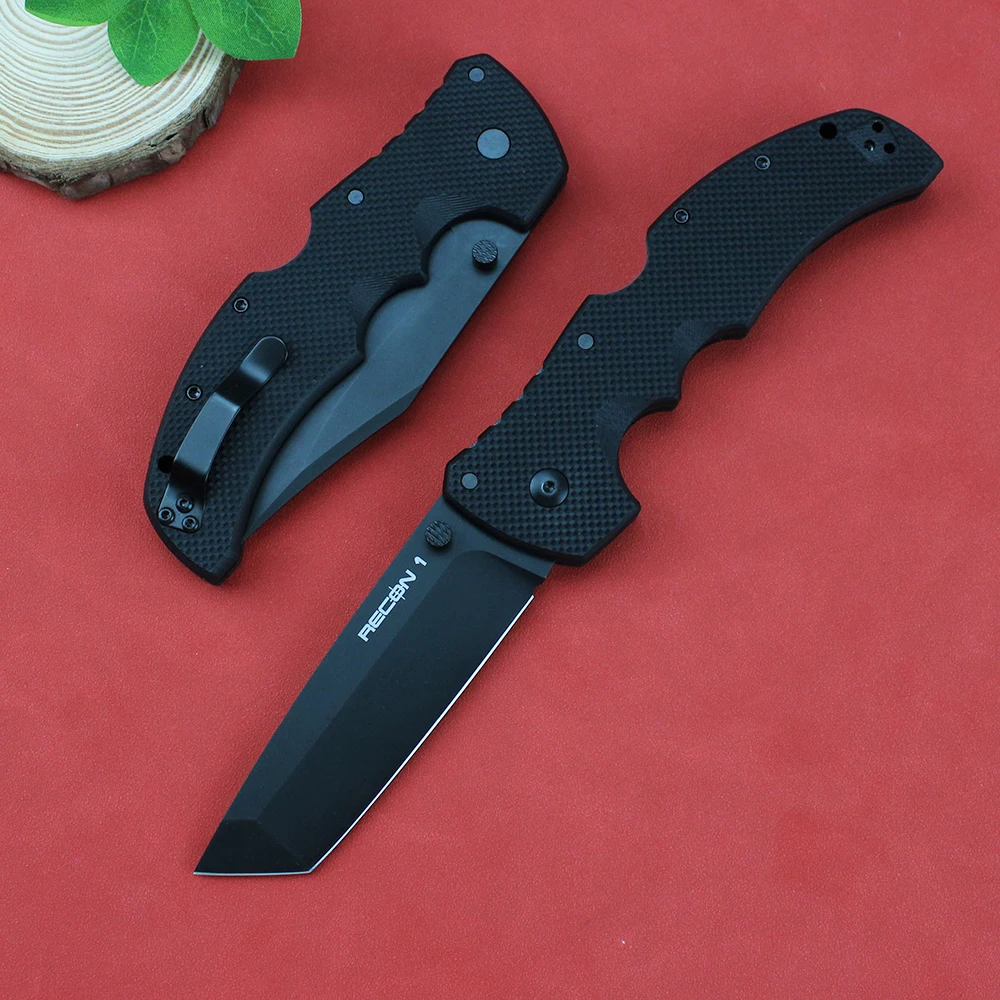 Tactical Tanto RECON 1 Cold Folding Knife AUS10A Steel ​Blade G10 Handle Outdoor Survival Multi Tools Camping Pocket EDC Knives