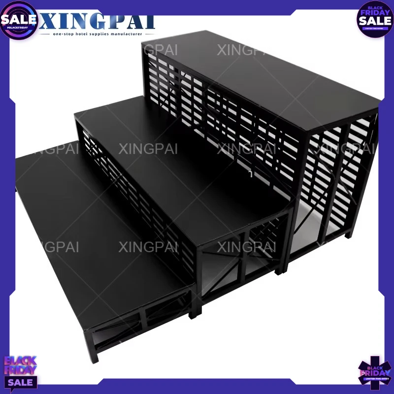 Factory Hot Sale Dessert Decoration Rack Black Rectangular Custom Stainless Steel Dessert Rack