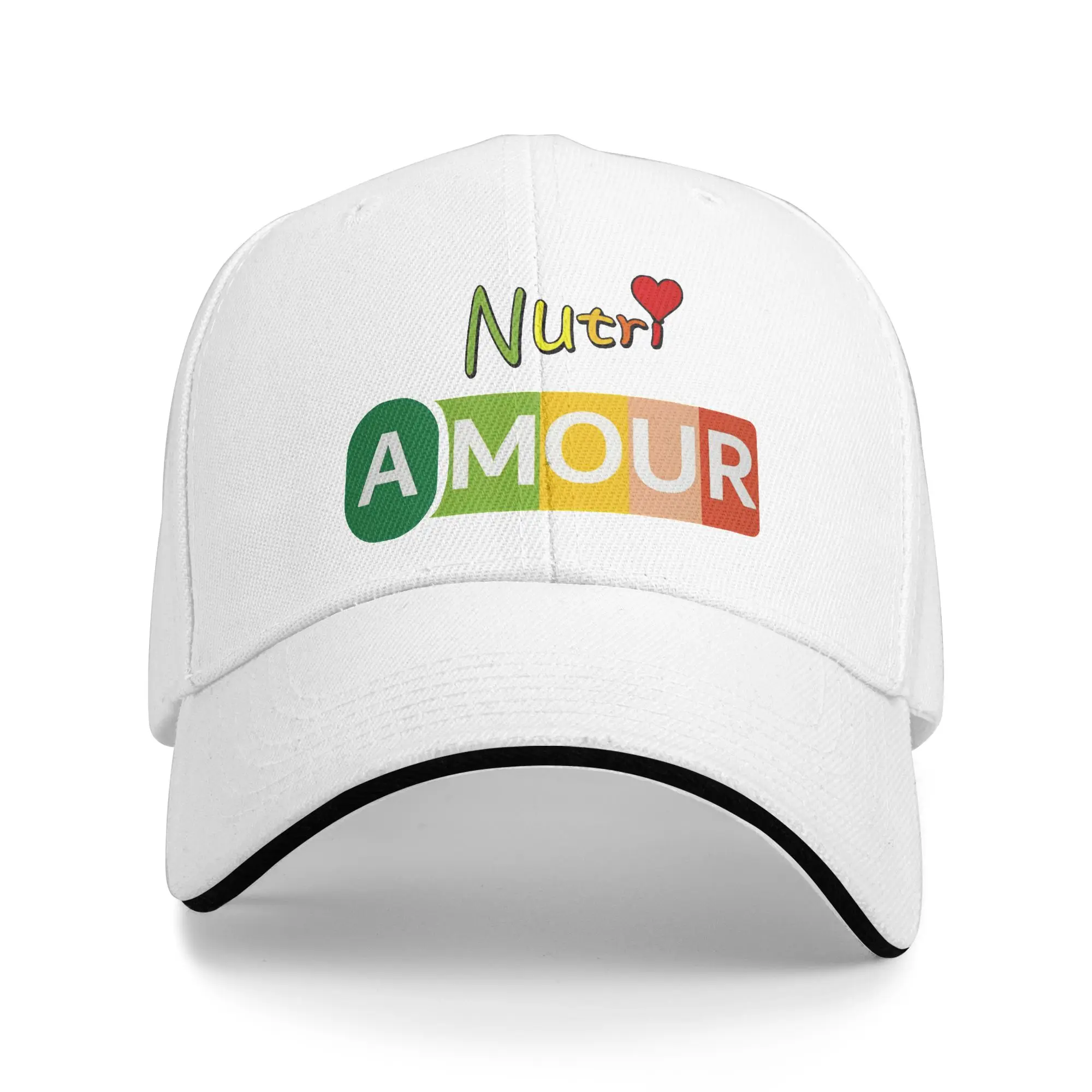 Gorra de béisbol ajustada Nutri-Score Amour: la puntuación del amor en color, transpirable, para verano