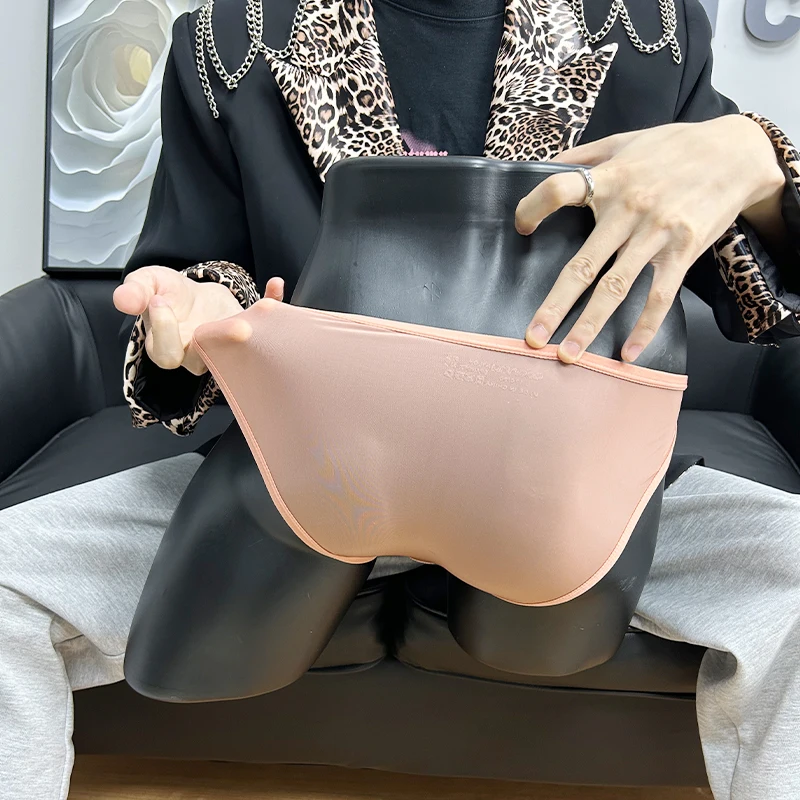 3Pcs Mixed Colors Transparent Man Briefs Bikini Lingerie Sexy Low Waist Mens Soft Underwear Breathable Male Triangle Underpants