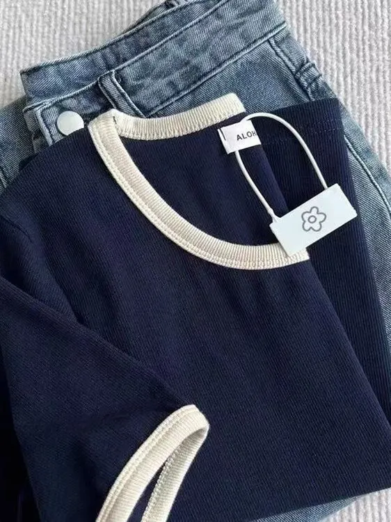 Colore unico Blo Design ort Sve T-shirt da donna Faionable Coreano Sle Pendolarismo Vento Slim Fit Estate Nuovo arrivo