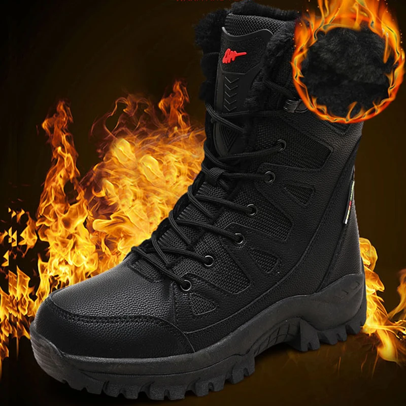 Men's Thermal Mid-Calf Snow Boots with TPR Traction, Plush Comfort Lining, and Windproof Durability for Winter Sports