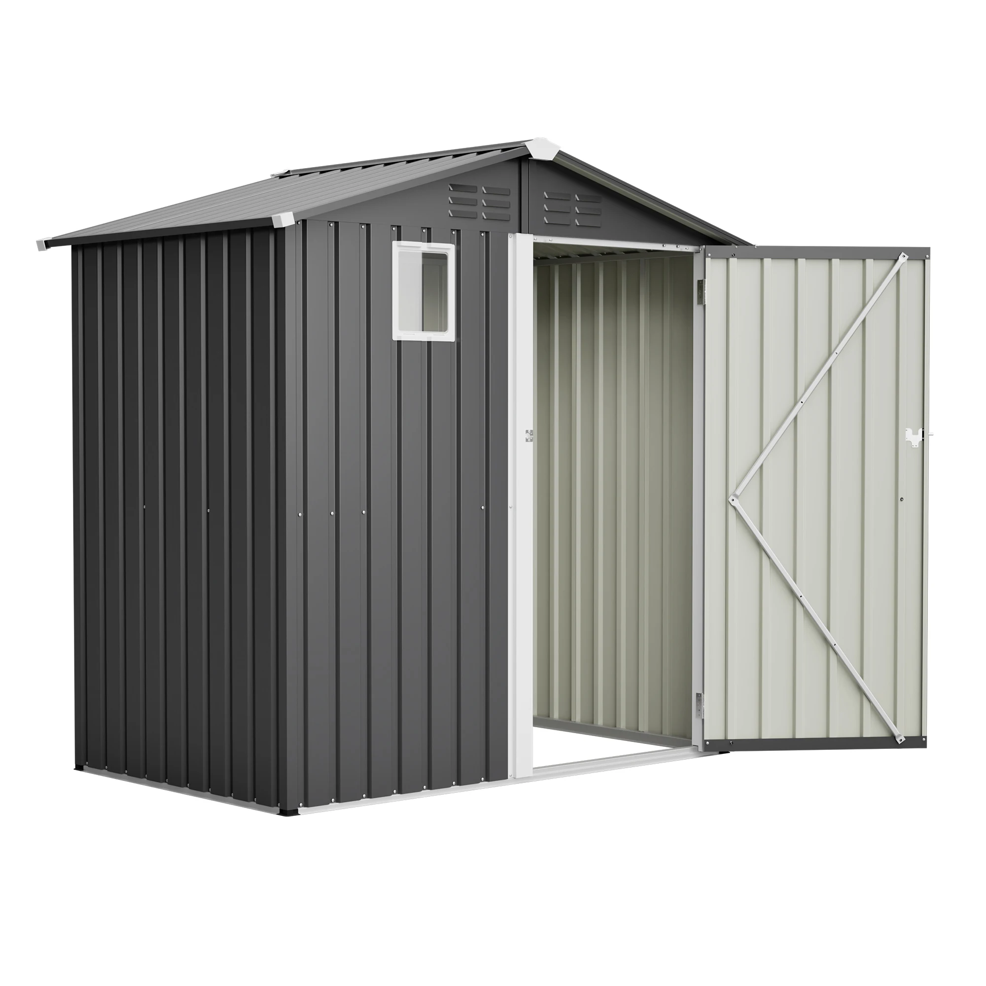 

6FT X 4FT Outdoor Garden Shed - Durable, Weather-Resistant Storage With Lockable Hinged Doors And Sloping Roof