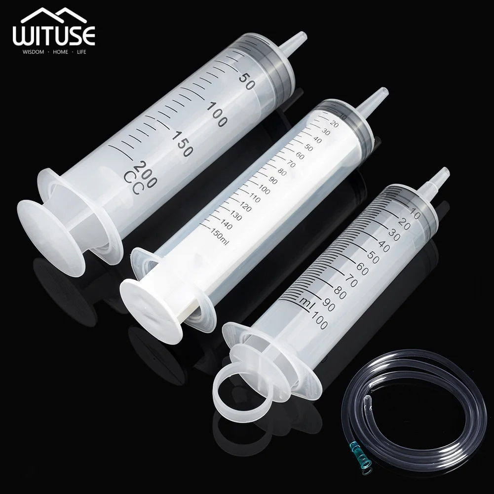 Large Capacity 50 100 150 200 250 350 550ml Syringe Plastic Pump Reusable Nutrient Measuring Syringe With 100cm Hose