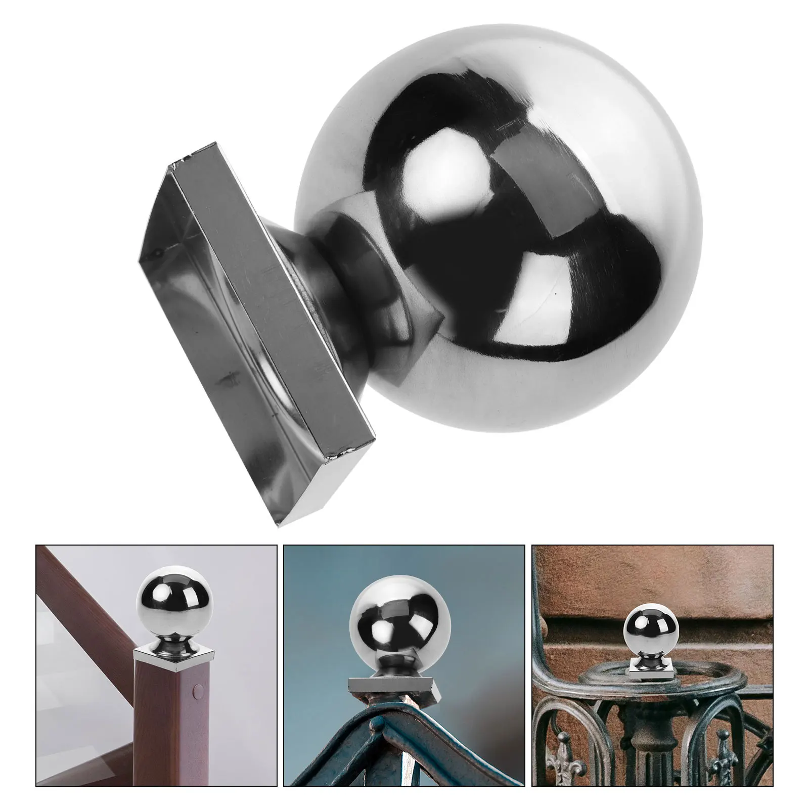 

Stainless Steel Ball Fence Post Cover Cap Guardrail Topper Decorative Railing End For Gate Deck Stair Handrail Outdoor
