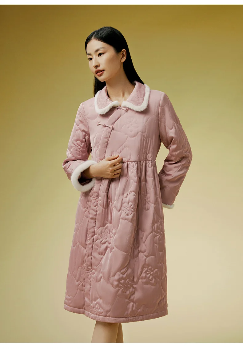 BirdTree 100%Mulberry Silk Interlayer New Chinese Style Pajamas, Women's Warm Wearable Sleepwear, 2024 Autumn Winter P41899QC