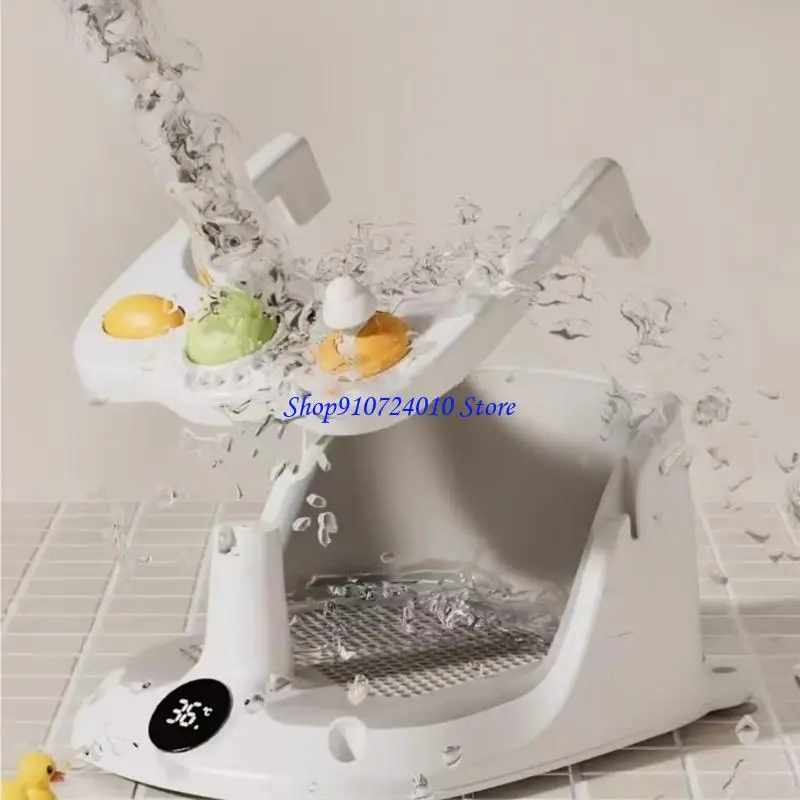 

77HD Infant Bathtub Provides Backrest Support for Baby Bath with Suction Cups and Temperature Display Bathtub Seats