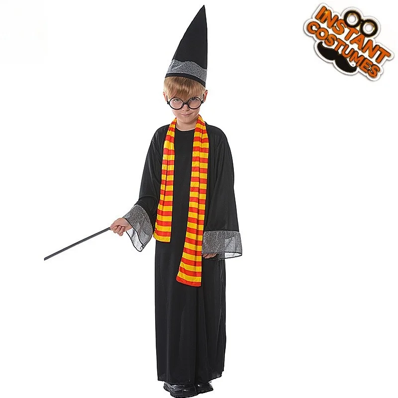 زي الهالوين السحري الكلاسيكي للأطفال، زي أداء صبي صغير معالج ow، ملابس المسرح العرقي التقليدية