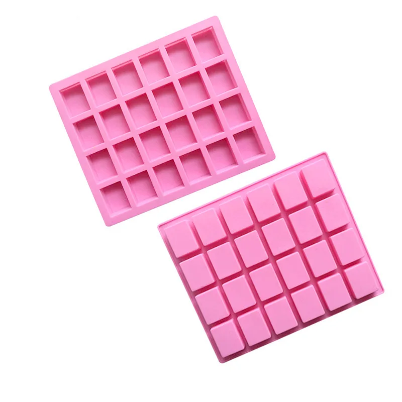 24-even Small Square Silicone Cake Mold Chocolate Aromatherapy Plaster Sealing Wax Vertical Mould 397