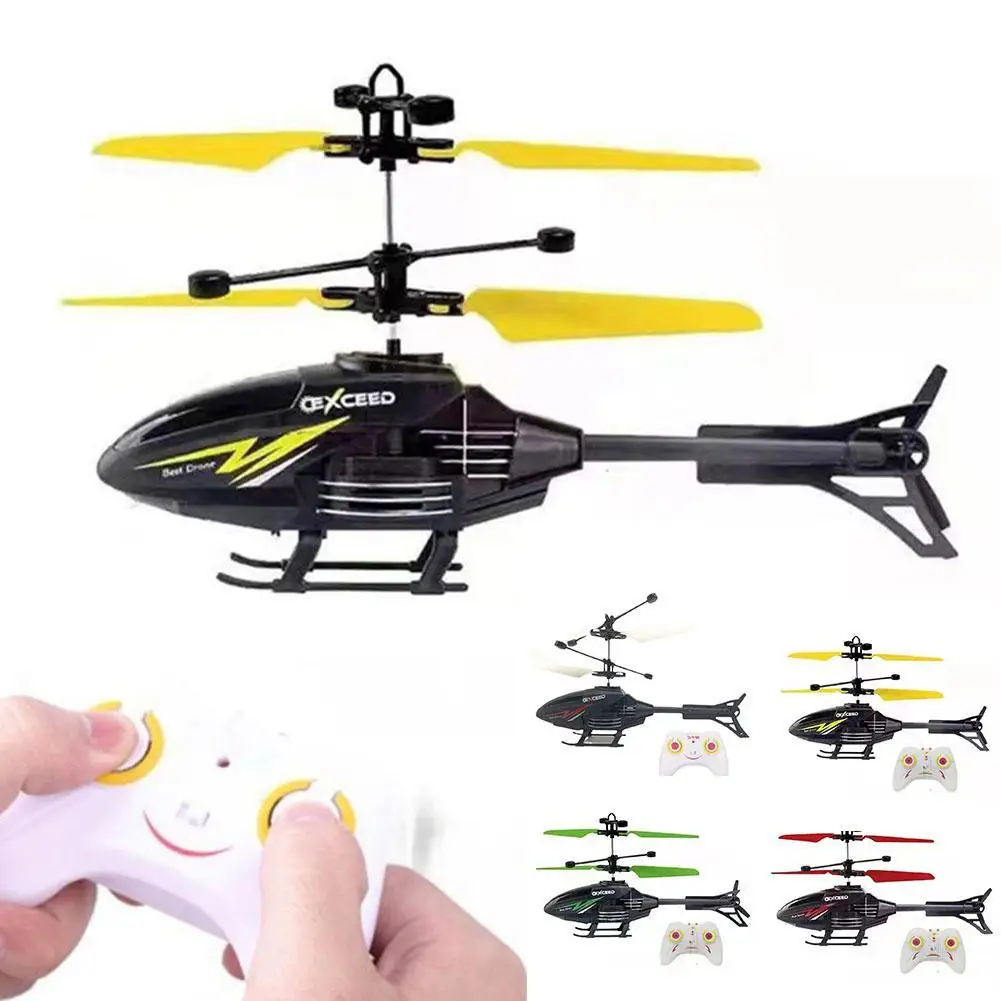Mini Helicóptero de Brinquedo com Controle Remoto, Helicóptero Recarregável com Sensor Infravermelho/Drone/Carregamento USB para Hobbies