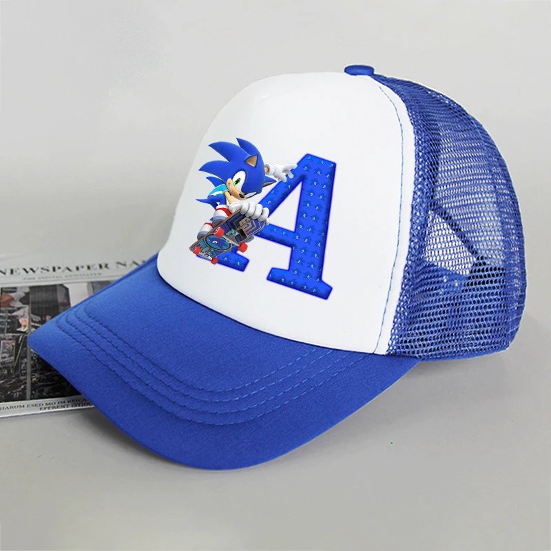 Soniced Baseball Caps Boys Cute Letters A-Z Anime Print Hat Outdoor Street Casual Sunshade Summer Kids Adult Cap Kawaii Gift Hot