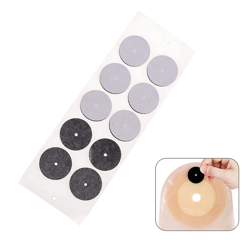 10pcs Activated Carbon Anorectal Ostomy Bag Filter Sheet Absorb Exhaust Deodorize