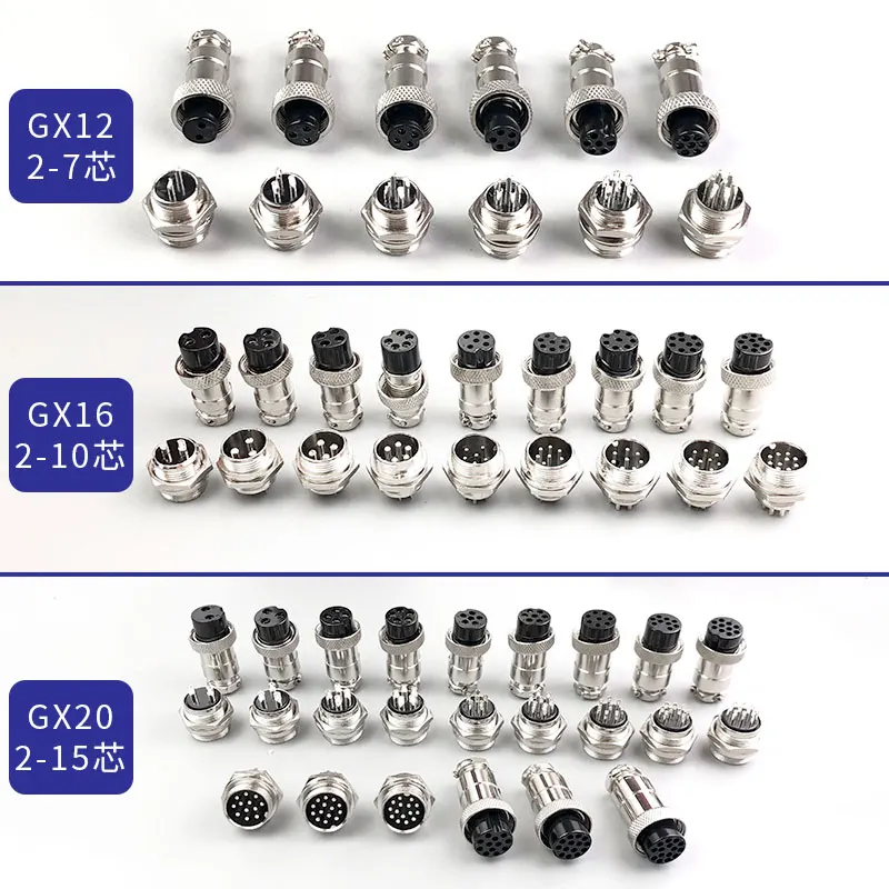 5 stks GX12 GX16 GX20 2 3 4 5 6 7 8 9 10 12 14 15 Pin Docking Luchtvaart Stopcontact Ronde Connector