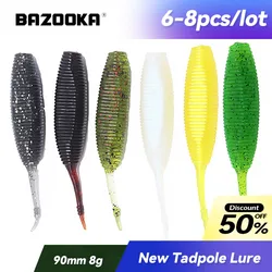 Bazooka-Flutuante suave girino isca, afundando Silicone Swimbait, Wobblers, JIG Shad Worm, Bass Trout Pike e Ice Fishing Lure, Isca de inverno