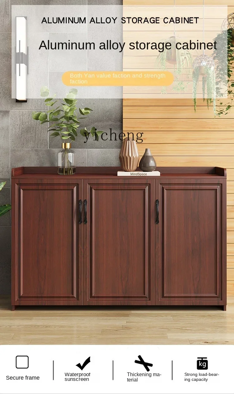 ZZTQH Household Dining Side Cabinet Side Cabinet Outdoor Balcony Storage Locker Courtyard Outdoor Garden Grocery Cabinet