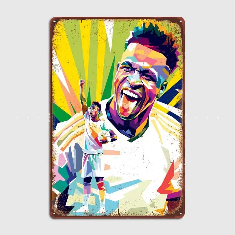 Vinicius Fan Art Pop Art Metal Signs Customized Decoration Wall Decor Home Decor Items Gamer Room Decoration Poster Retro Mural