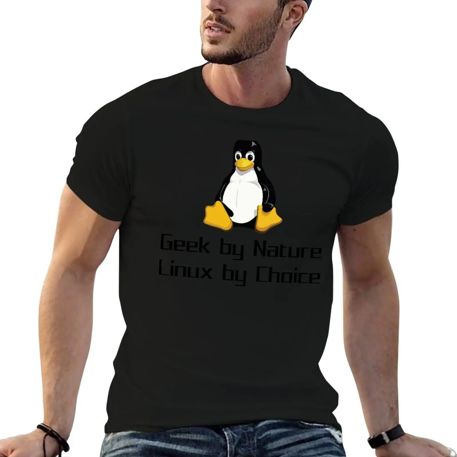 Geek By Nature Linux By Choice Nerd T-Shirt t shirt personalised t shirts for man graphic funny T-Shirt