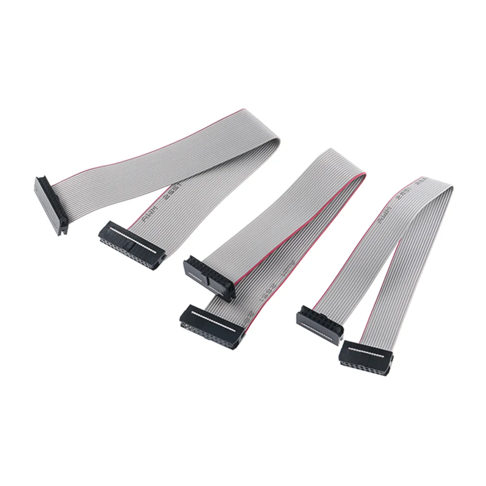 FC2.0 สีเทาสายริบบิ้น JTAG 10 ซม.-1 ม. หัวคู่ดาวน์โหลด 1.0 มม. ระยะห่างระหว่างเส้นสาย IDC 6P-60P เดียวกันทิศทางสำหรับอิเล็กทรอนิกส์